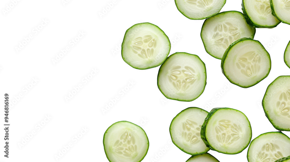 Fresh slice cucumber isolated on white background Fresh slice cucumber isolated on white background