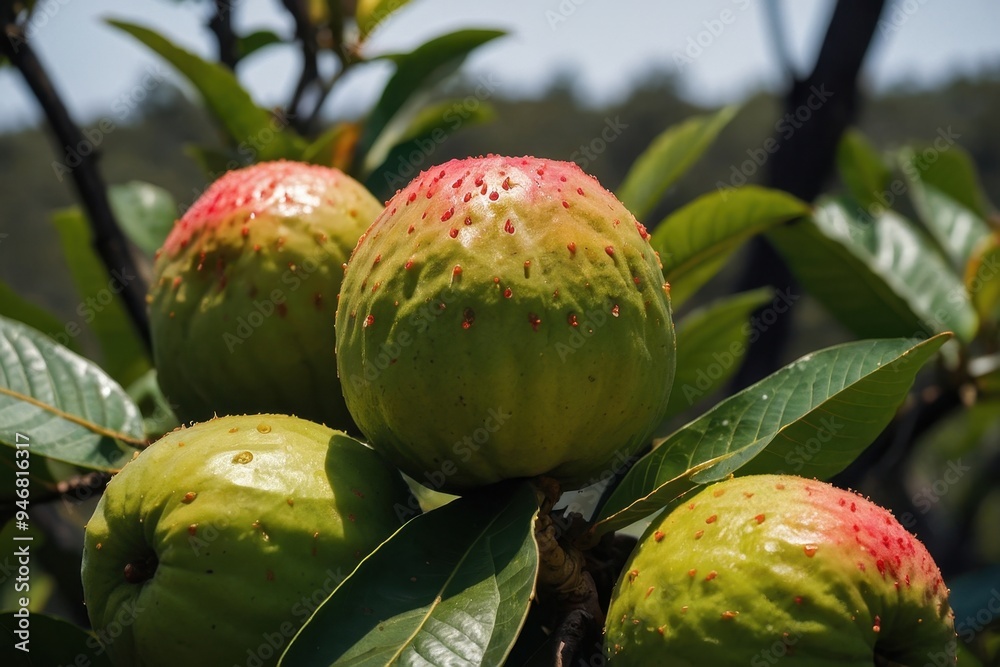 A highly details of guava hight contrast in the aftern A highly details of guava hight contrast in the aftern