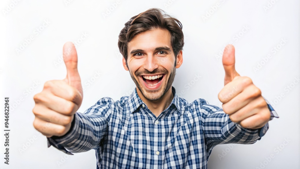 A bright and cheerful thumbs up gesture on a crisp white background, conveying approval, agreement, and positivity with a burst of energy and enthusiasm. A bright and cheerful thumbs up gesture on a crisp white background, conveying approval, agreement, and positivity with a burst of energy and enthusiasm.