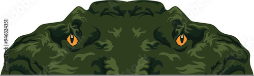 Crocodile Face Peeking Color