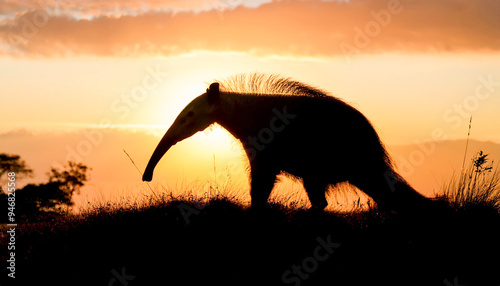 Silhouette of an anteater