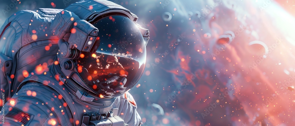 An astronaut in outer space An astronaut in outer space