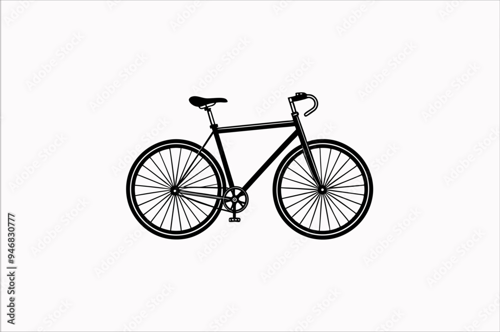 Fototapeta premium Sleek Modern Bike Illustration | Minimalistic Bicycle Design for Urban Aesthetics 