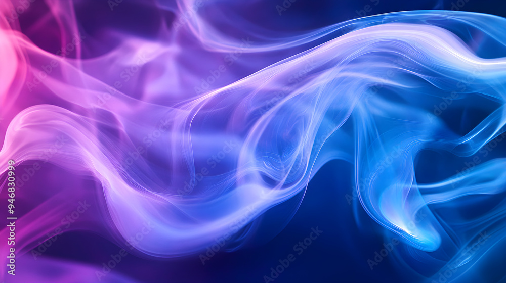 Obraz premium Ethereal Blue Smoke Drift in an Abstract Wallpaper Composition