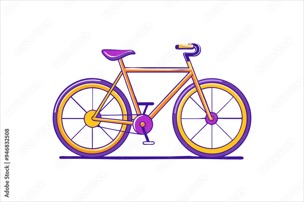 Fototapeta premium Sleek Modern Bike Illustration | Minimalistic Bicycle Design for Urban Aesthetics