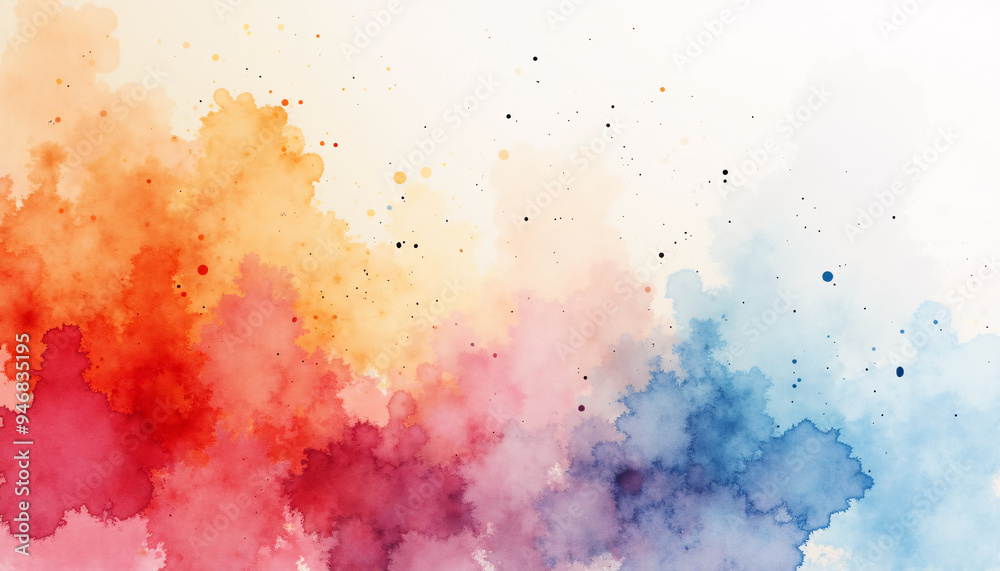 Dynamic Watercolor Splash Background with Rich and Varied Hues for Artistic Flair. Dynamic Watercolor Splash Background with Rich and Varied Hues for Artistic Flair.