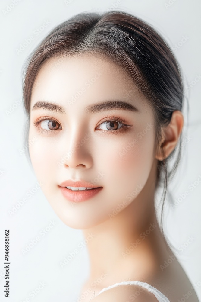 Portrait of a beautiful young woman of half Portrait of a beautiful young woman of half