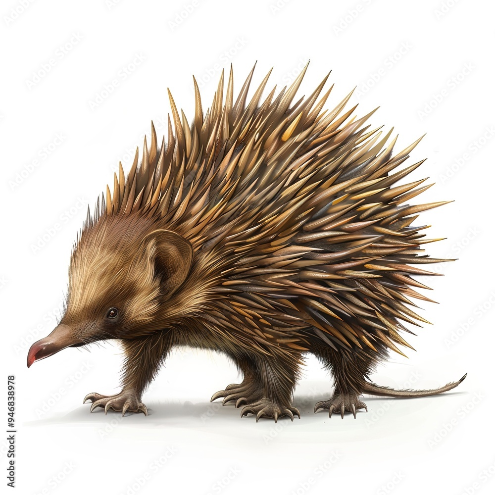 Naklejka premium Echidna ementalist Occupation fantasy animal cartoon isolated whitebackground