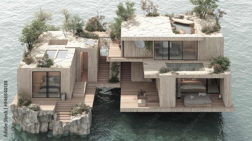 Modern Floating Home on a Secluded Island