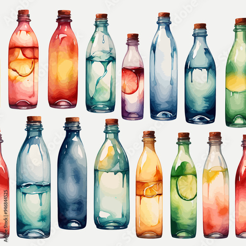 Bottle Ilustration Painting Background Very Cool