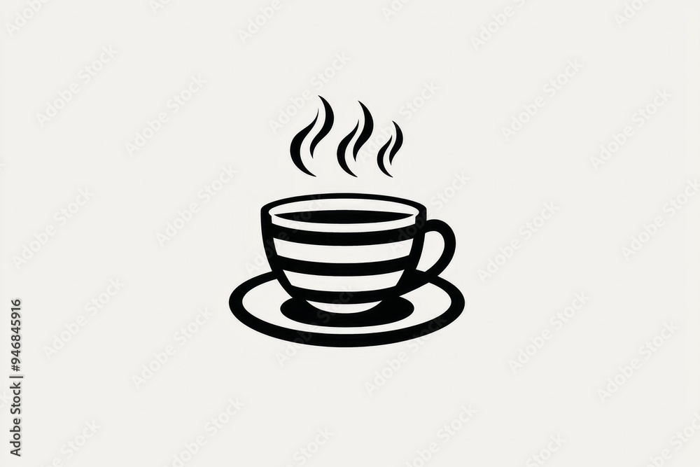 Obraz premium Black and White Coffee Cup Icon