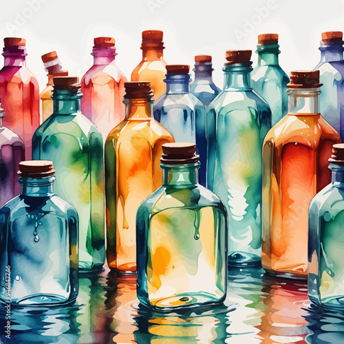 Bottle Ilustration Painting Background Very Cool