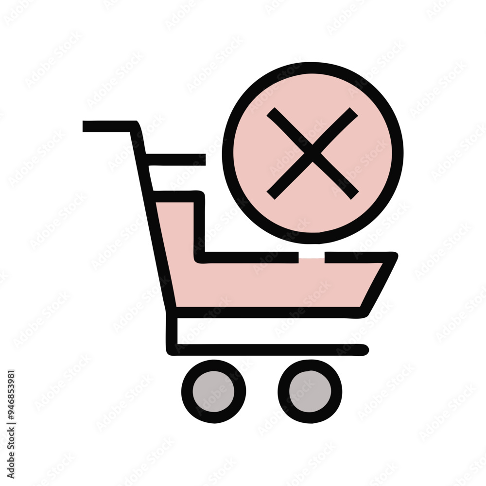 Out of Stock Icon: A crossed-out shopping cart , indicating that a product is out of stock., shopping cart icon Out of Stock Icon: A crossed-out shopping cart , indicating that a product is out of stock., shopping cart icon