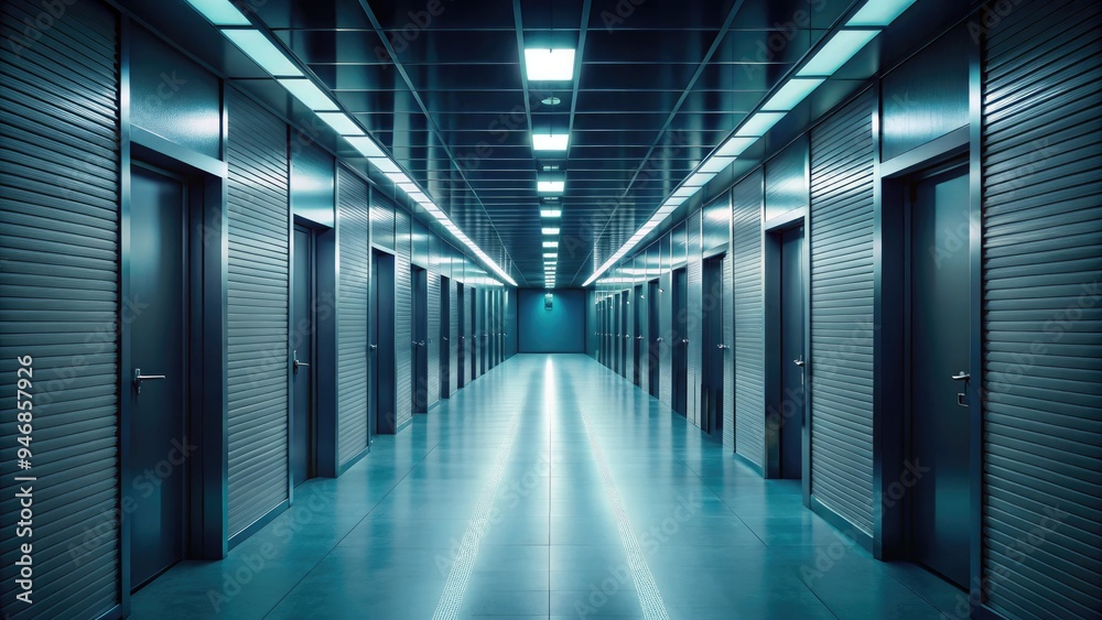 A seemingly endless, dimly lit corridor stretches far into the distance, lined with rows of identical doors and flickering fluorescent lights, evoking a sense of isolation. A seemingly endless, dimly lit corridor stretches far into the distance, lined with rows of identical doors and flickering fluorescent lights, evoking a sense of isolation.
