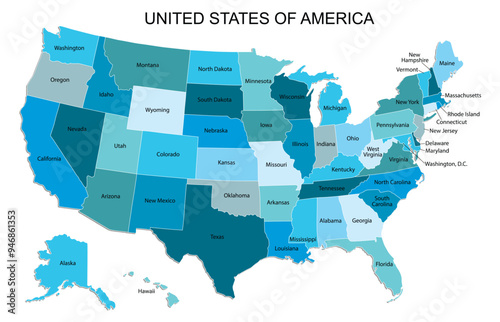 Map of United States of America