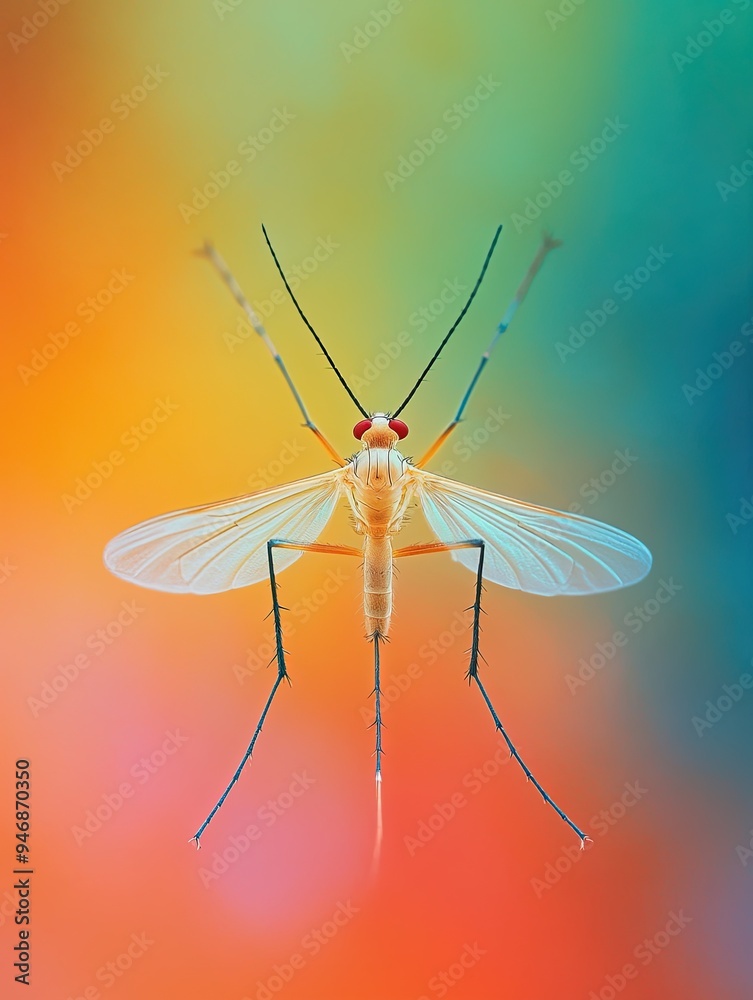 Mosquito isolated on colorful background Mosquito isolated on colorful background