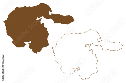 Hailuoto island (Republic of Finland) map vector illustration, scribble sketch Karlo map
