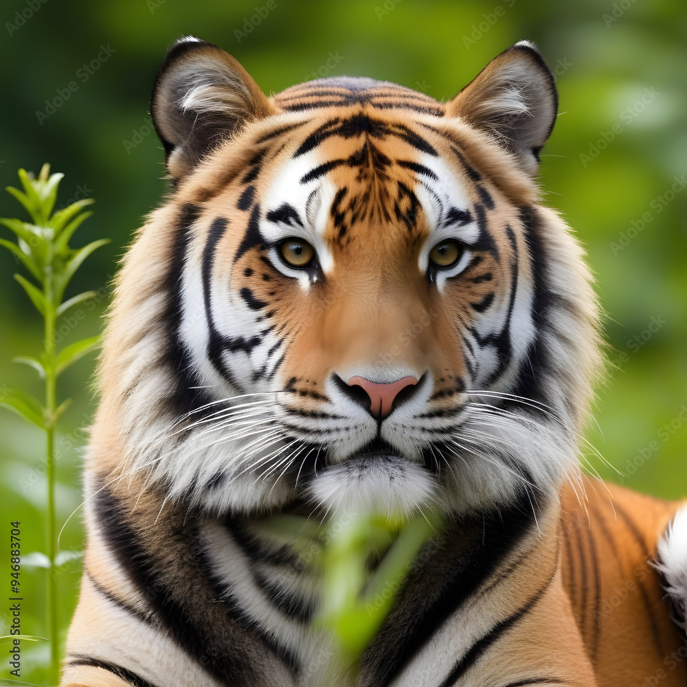 Fototapeta premium Close-up retrato de un tigre en la naturaleza