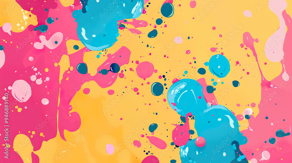 Bright multicolored blobs in flat abstract design Bright multicolored blobs in flat abstract design