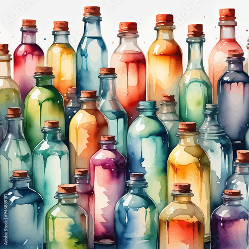 Bottle Ilustration Painting Background Very Cool