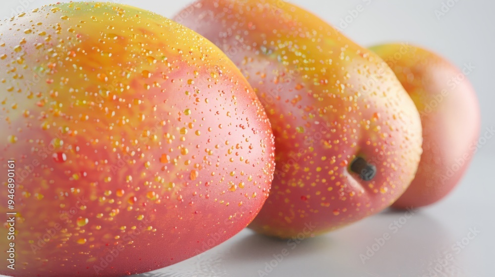 Mango close-up with a white background generative ai Mango close-up with a white background generative ai