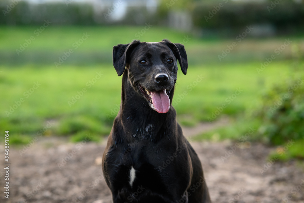 Black dog portrait Black dog portrait