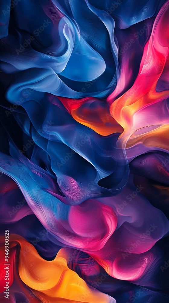 Fototapeta premium Dreamy Abstract Composition with Geometric Colors and Radiant Gradients wallpaper