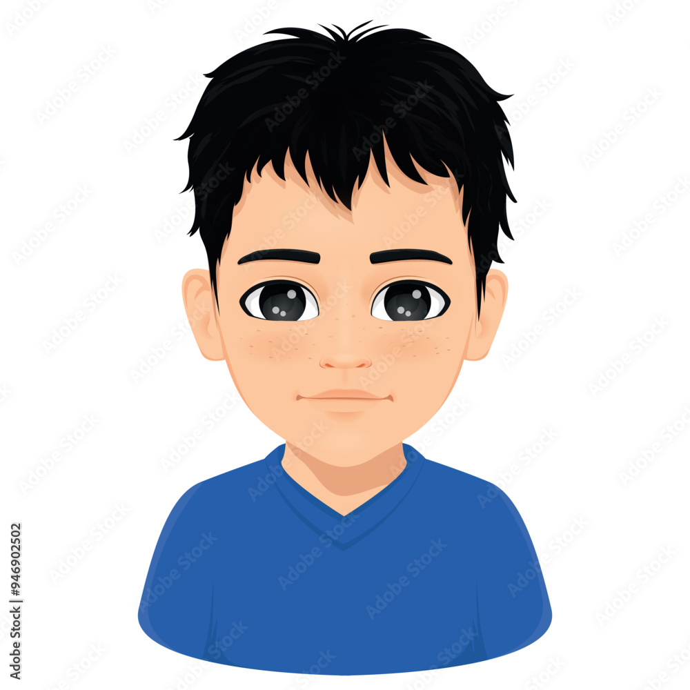 Portrait of cute boy with black hair Portrait of cute boy with black hair