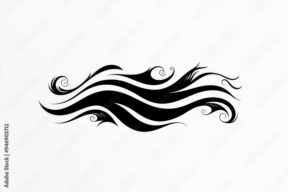 Fototapeta premium Abstract Black and White Swirling Design