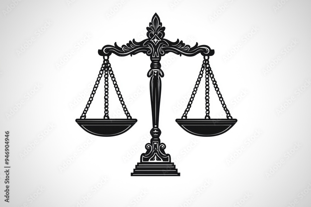Ornate Scales of Justice Symbol Ornate Scales of Justice Symbol