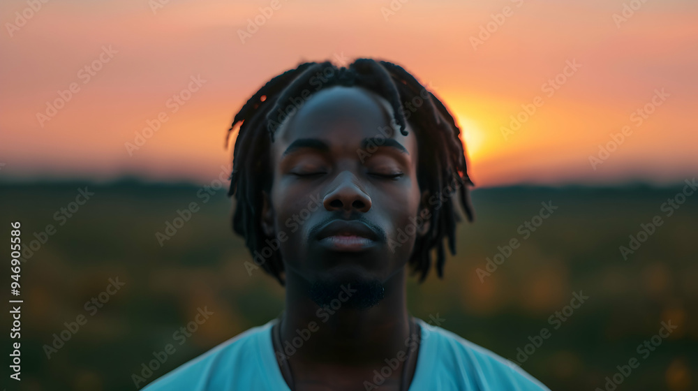 Man Practicing Yoga The Morning Man With Man Practicing Yoga The Morning Man With