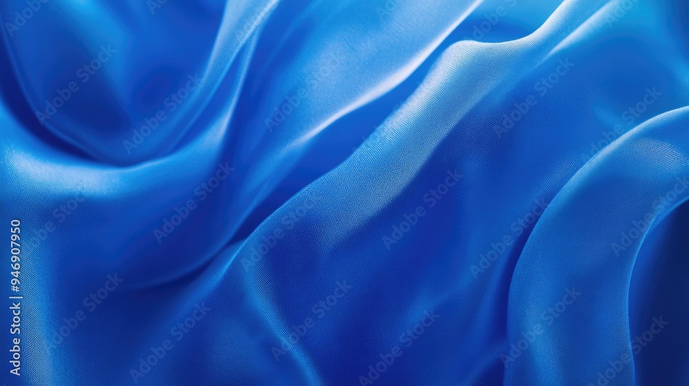 Obraz premium Elegant Blue Silk Fabric