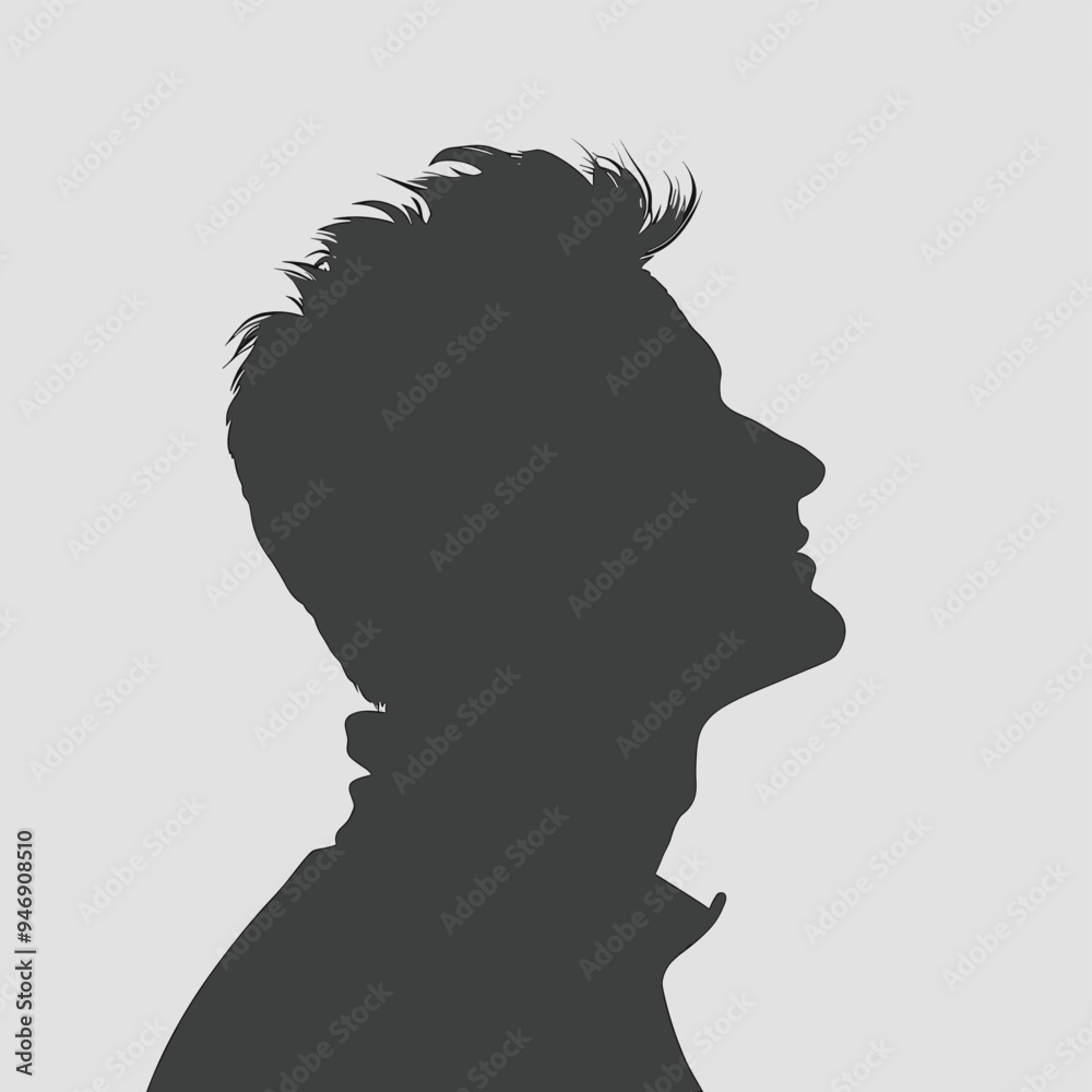 Silhouette of a young male profile against a plain background, showcasing distinct facial features. Silhouette of a young male profile against a plain background, showcasing distinct facial features.