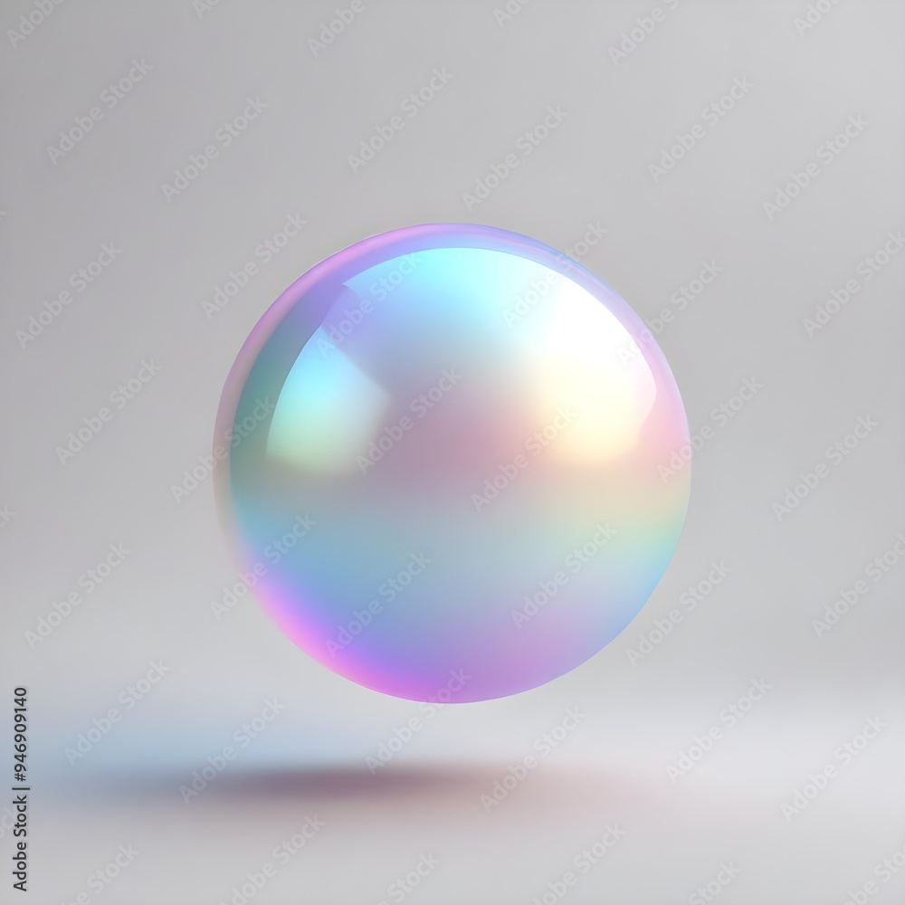 Iridescent Perlmu Sphere Round Ball Modern Background Bubble Banner Graphic Design