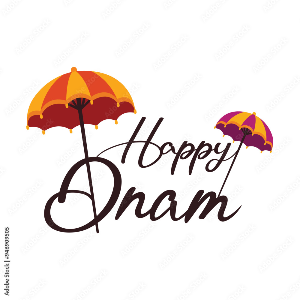 Happy Onam typography or lettering Happy Onam typography or lettering