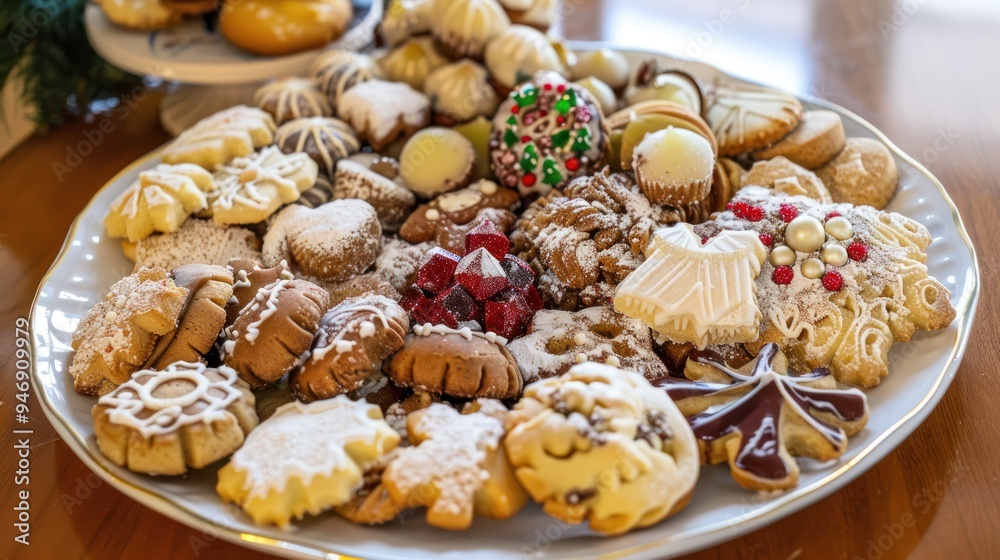 Fototapeta premium A Plate of Christmas Cookies