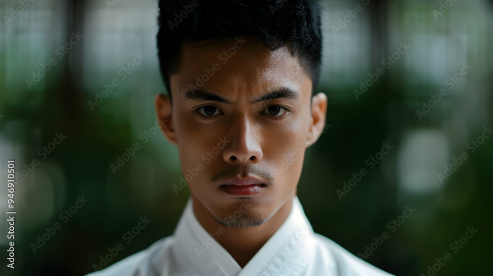 Man Practicing Martial Arts Man With White Man Practicing Martial Arts Man With White