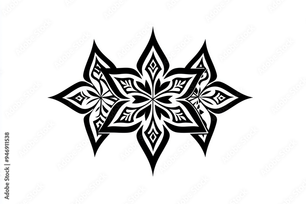 Abstract Black and White Floral Design Abstract Black and White Floral Design