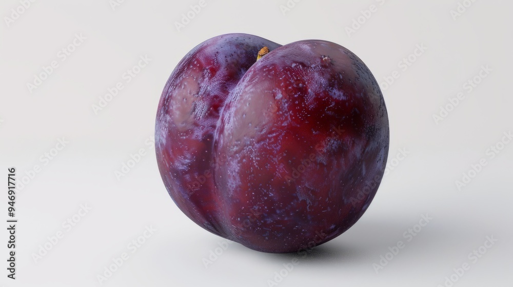Plum close-up with a white background generative ai Plum close-up with a white background generative ai