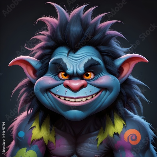 Wallpaper Mural Colorful Troll Portrait Painting Cute Fantasy Character Graphic Banner Design Torontodigital.ca