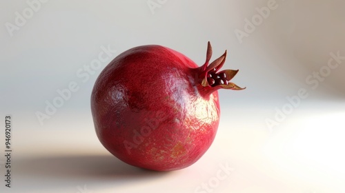 Pomegranate in close-up with a white background generative ai