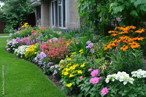 Wallpaper Mural Beautiful flower garden with a variety of colors. Perfect for showcasing the beauty of nature and landscaping. Torontodigital.ca