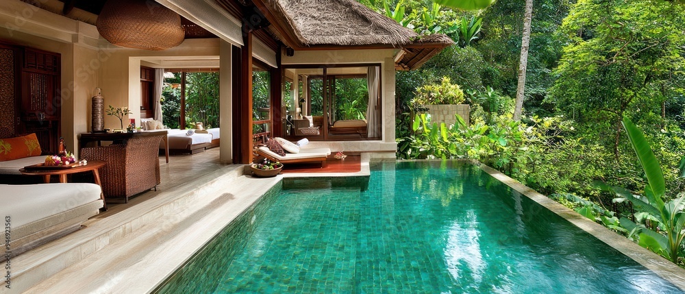 custom made wallpaper toronto digitalTropical Villa with Private Plunge Pool and Lush Greenery