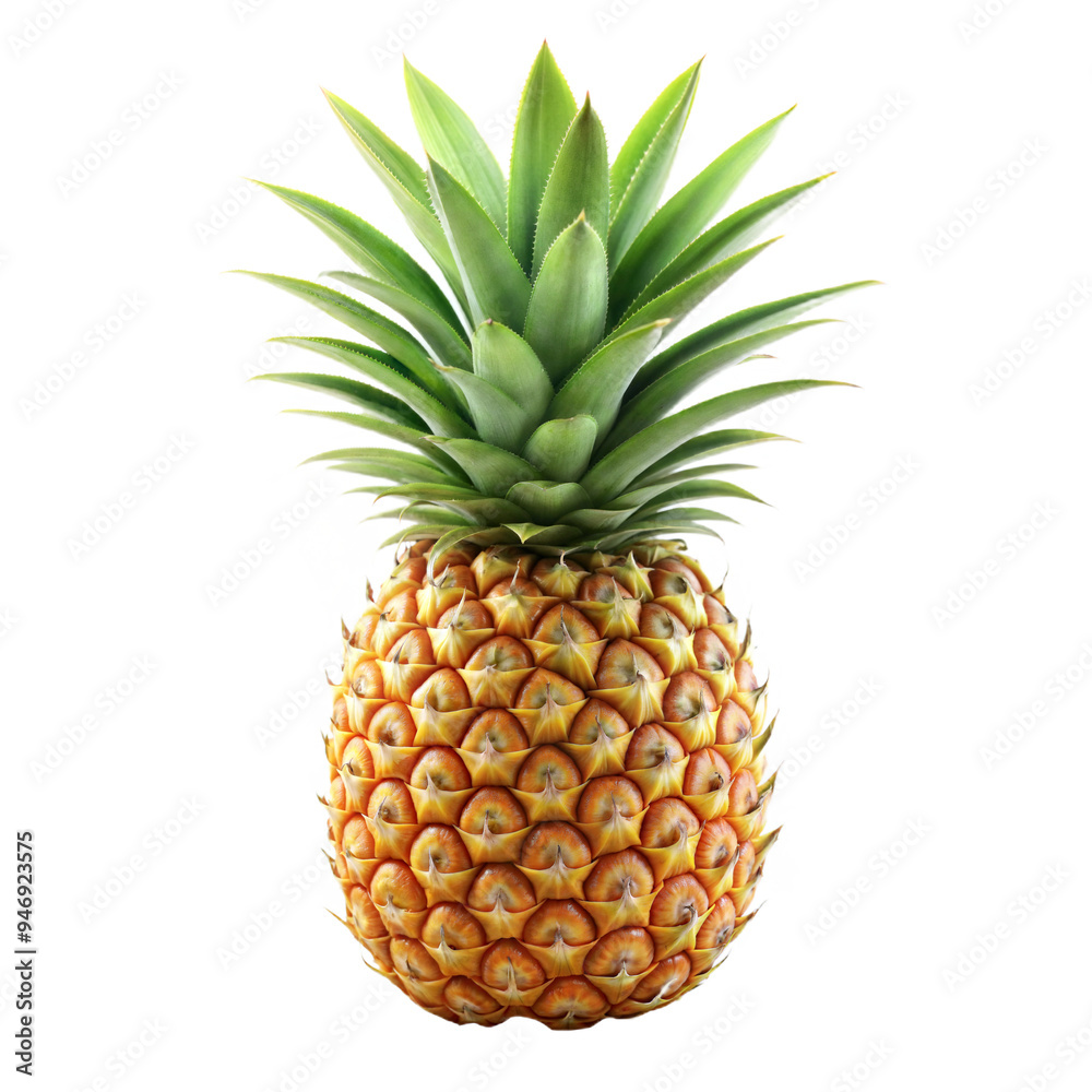 Fototapeta premium a high quality 3D rendering of a realistic (pineapple fruit), png, (8K), on transparent background