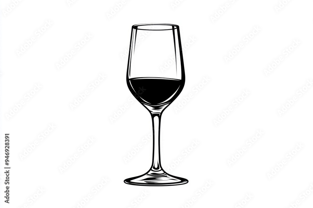 Wine Glass Silhouette Illustration Wine Glass Silhouette Illustration