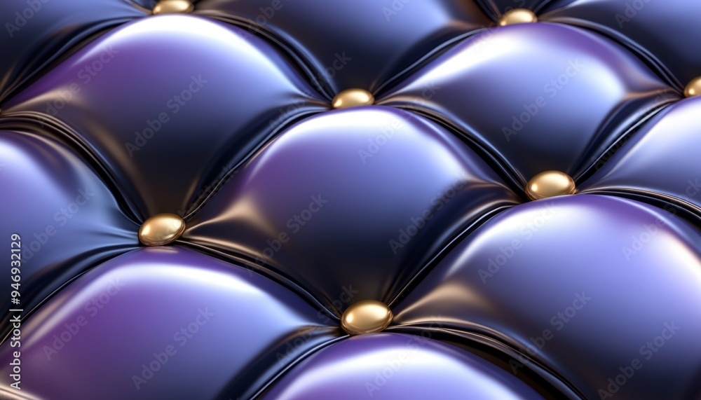 Close-up of Purple and Gold Upholstery with Rounded Shapes