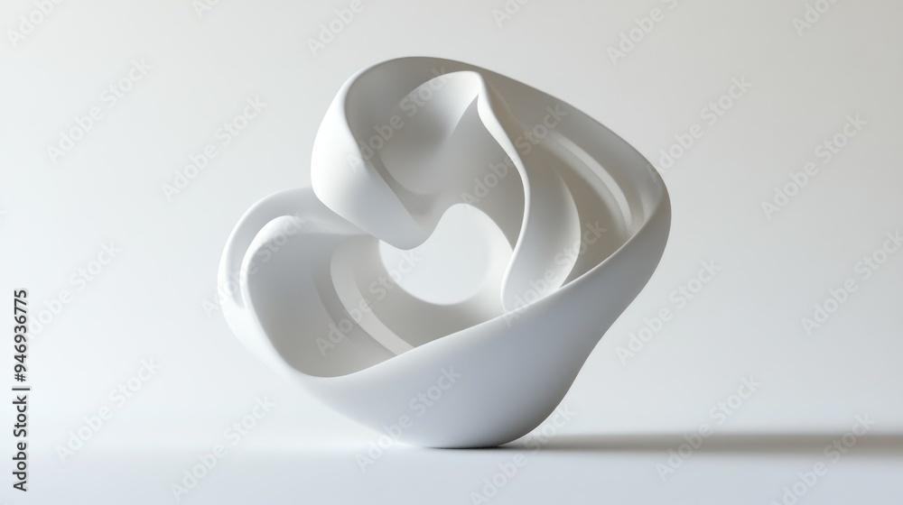 Abstract White Sculpture with Intertwined Curves Abstract White Sculpture with Intertwined Curves