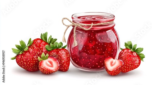 Strawberry Jam and Fresh Strawberries