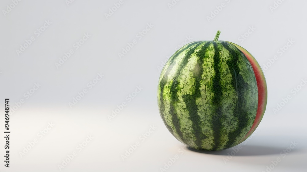Watermelon closeup with a white background generative ai Watermelon closeup with a white background generative ai