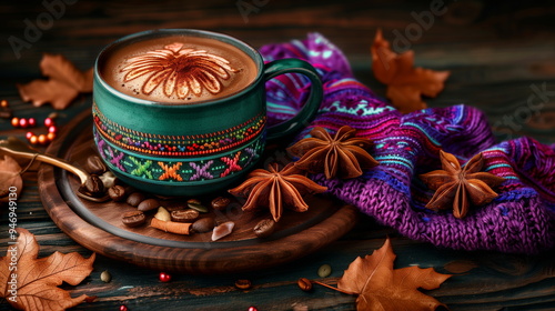 Traditional Andean api morado in clay mug03